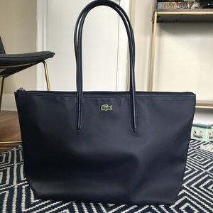 Lacoste Navy Blue zip tote bag L.12.12